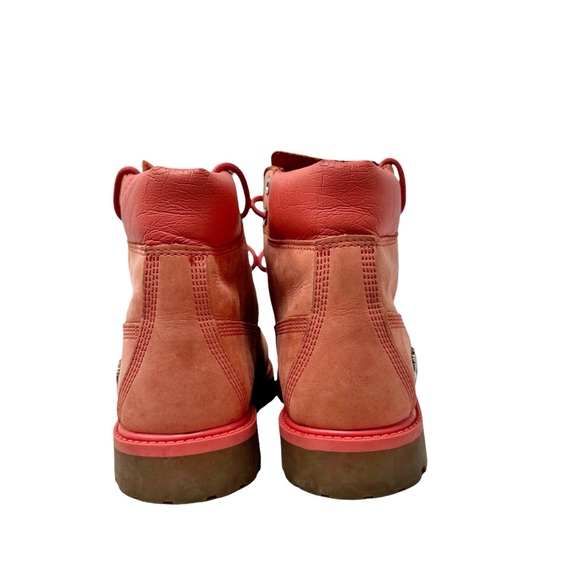 Timberland 6” Waterproof Leather Boots Junior Size 7 Pink Spiced Coral - Picture 7 of 10